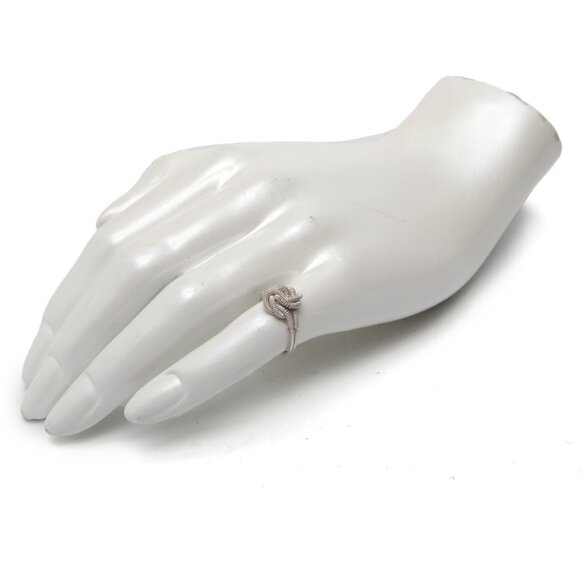 Vintage Silver Knot Ring Mattenklopper Style Friendship Love Suriname Dutch - Picture 3 of 14